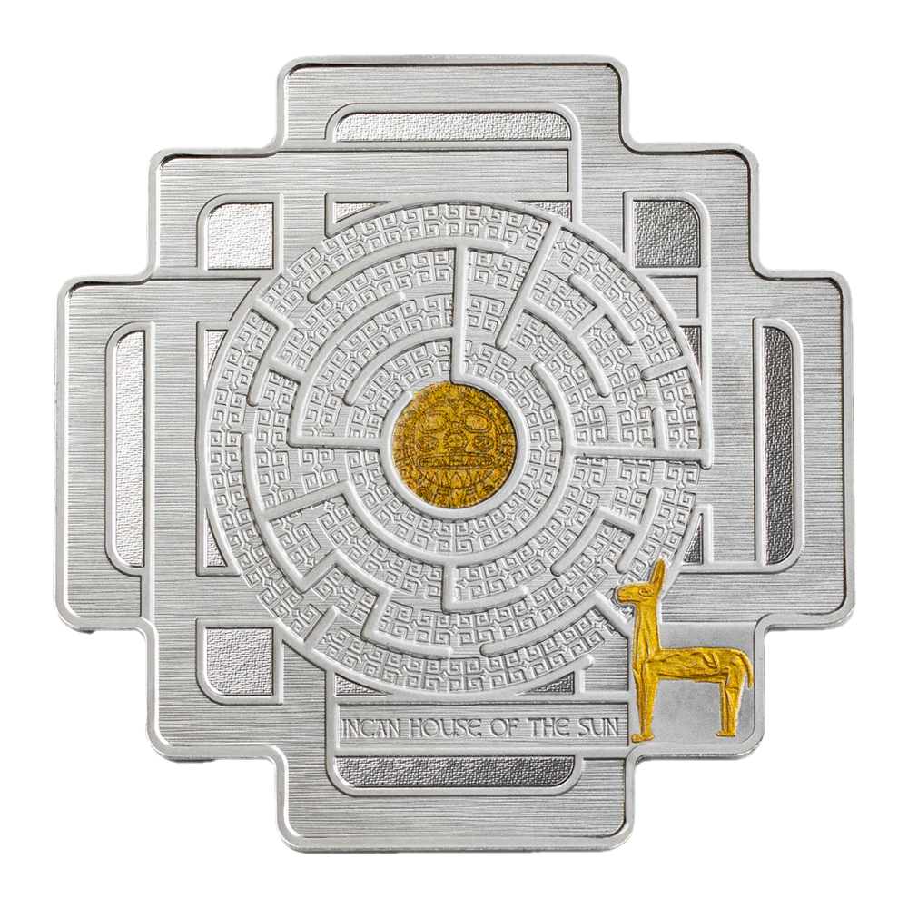 1.5 Ounce Silver Incan House Of The Sun Maze Coin Solomon Islands $4 2022
