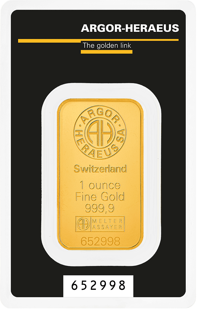 1 Ounce Argor-Heraeus Gold Bar (Classic)