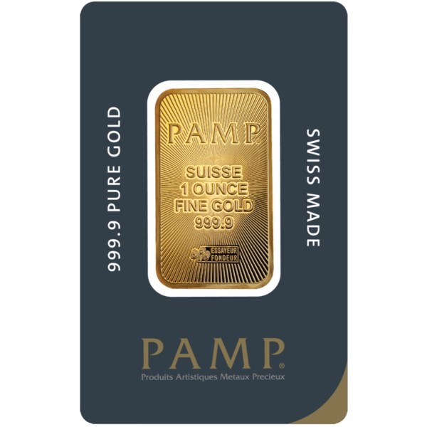 1 Ounce Pamp Suisse Gold Bar (New Design)