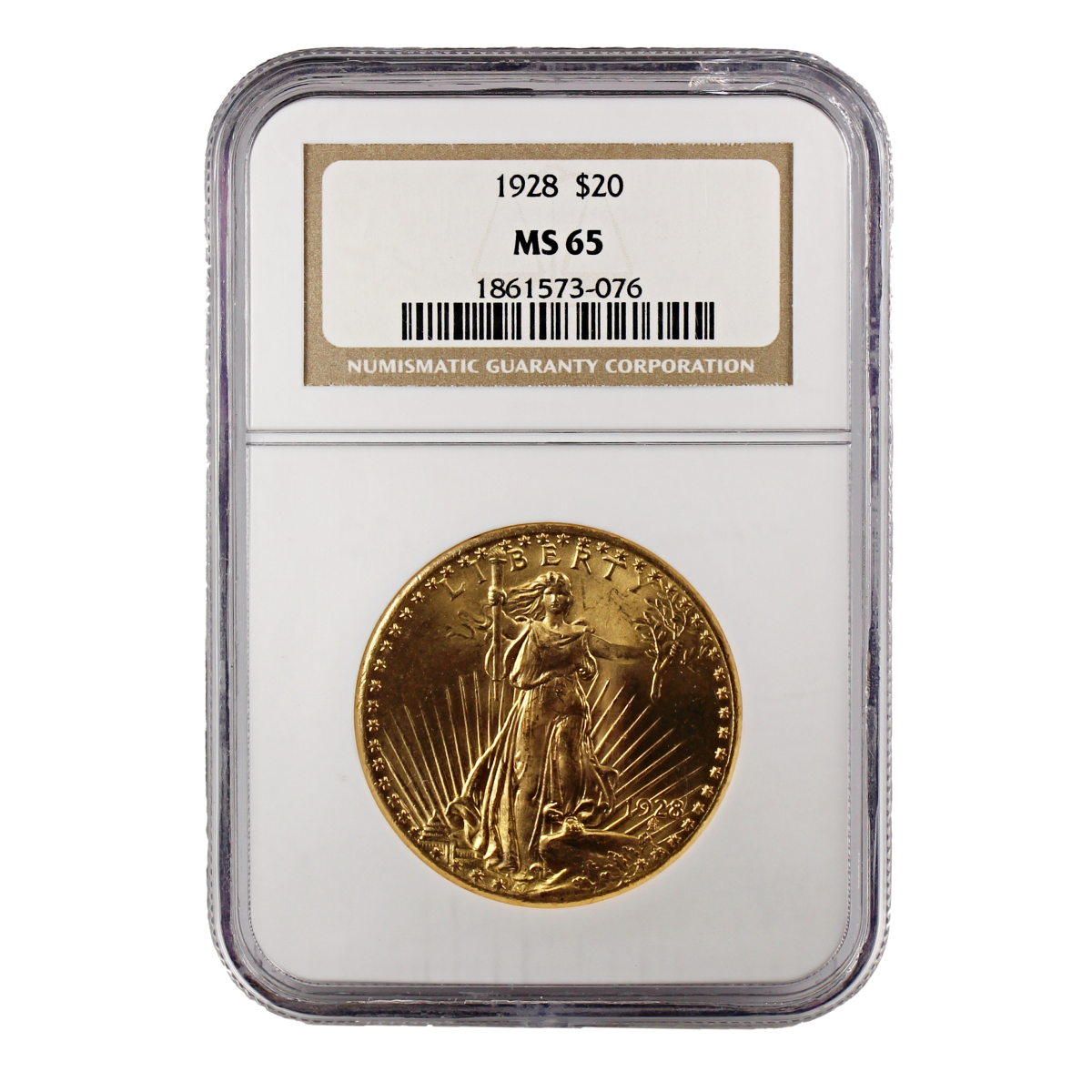 $20 Gold Saint Gaudens MS65 NGC or PCGS (Random Date)