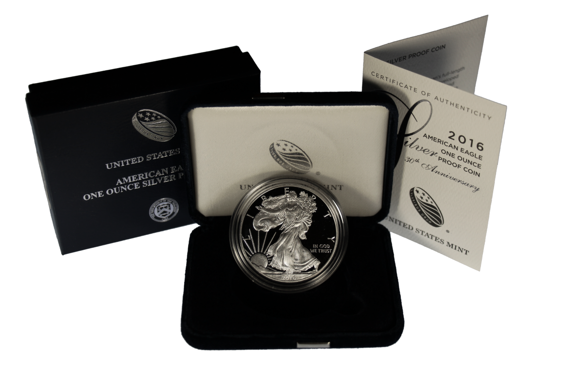 1 Ounce Proof American Silver Eagle Coin (Random Year with Box & CoA)