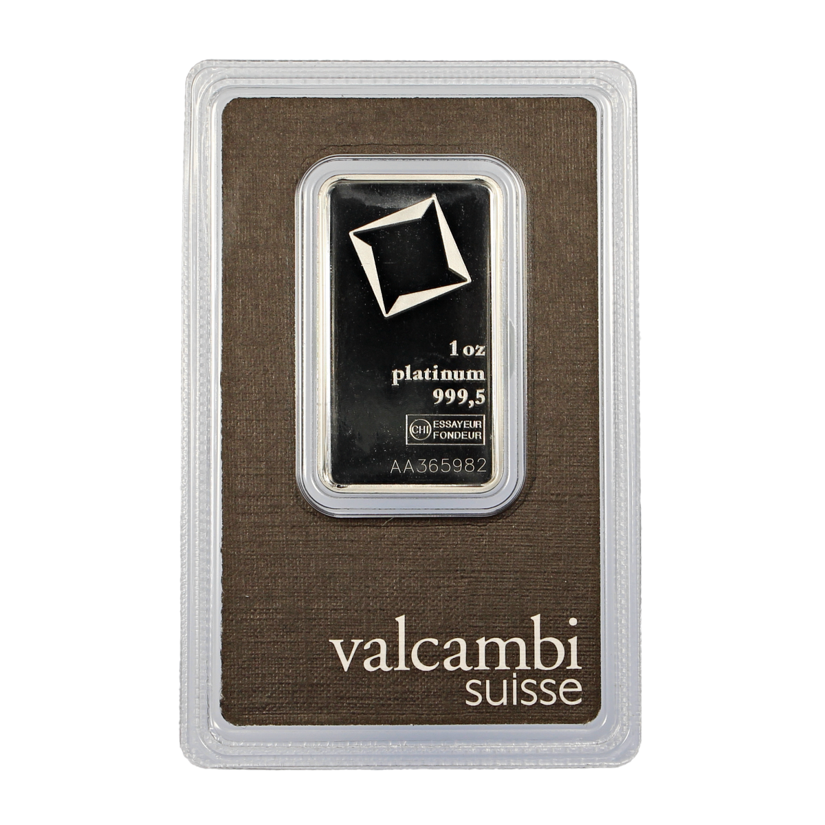 1 Ounce Valcambi Platinum Bar (New with Assay)