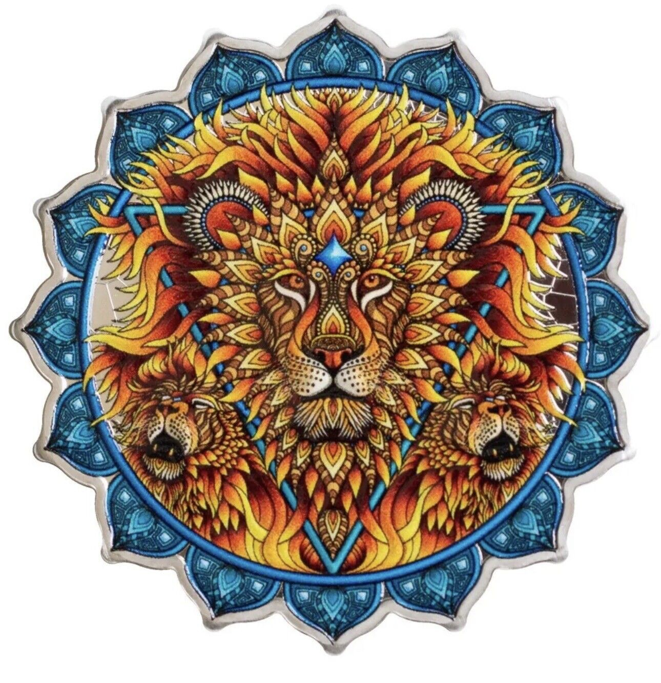 2 Ounce Lion of the 5th Chakra Silver Coin