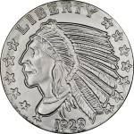 1 Ounce Silver Round Incuse Indian Design