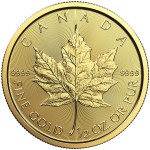 1/2 Ounce Gold Canadian Maple Leaf (Random Year)