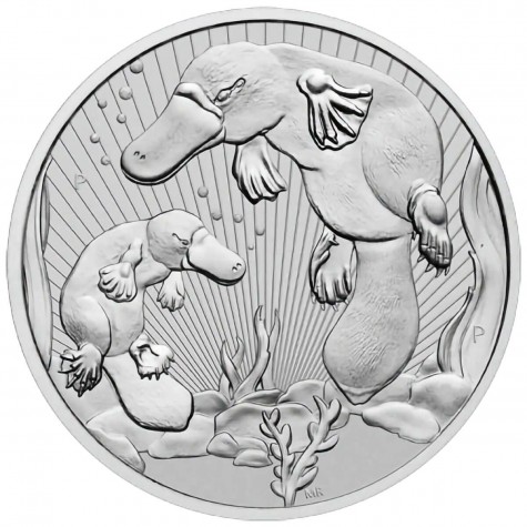 10 OUNCE AUSTRALIAN SILVER MOTHER & BABY PLATYPUS COIN