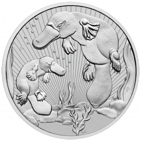 2 OUNCE AUSTRALIAN SILVER MOTHER & BABY PLATYPUS COIN