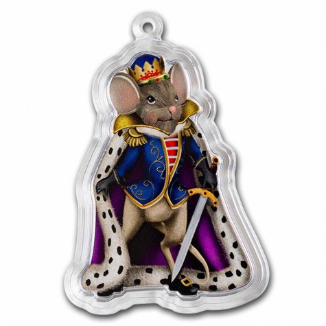 1 Ounce 9999 Silver Solomon Islands $2 Nutcracker Mouse King Ornament 2023