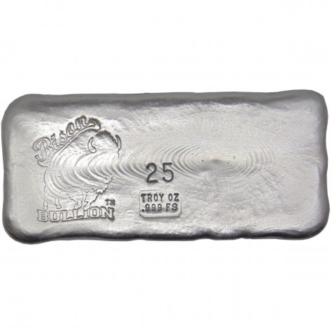 25 Ounce Bison Silver Bar