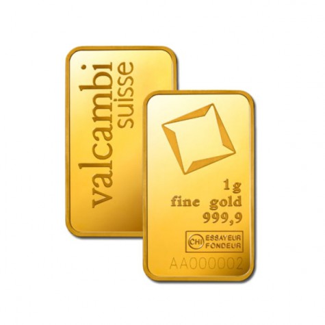1 Gram Valcambi Gold Bar (New with Assay)
