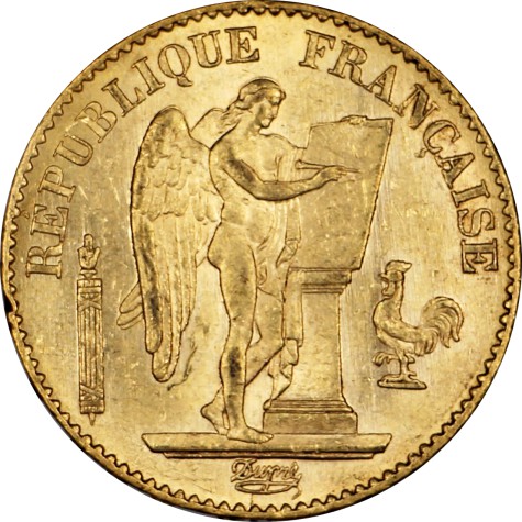French 20 Franc Gold Angel AU/UNC (Random Year)