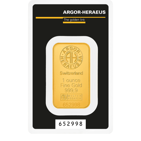 1 Ounce Argor-Heraeus Gold Kine Bar