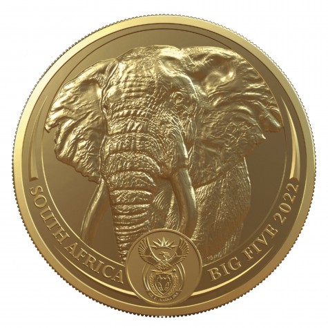 2022 1 Ounce Gold South African Elephant Big 5 Series 1