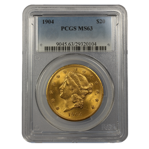 $20 Gold Liberty Double Eagle MS63 NGC or PCGS (Random Dates)