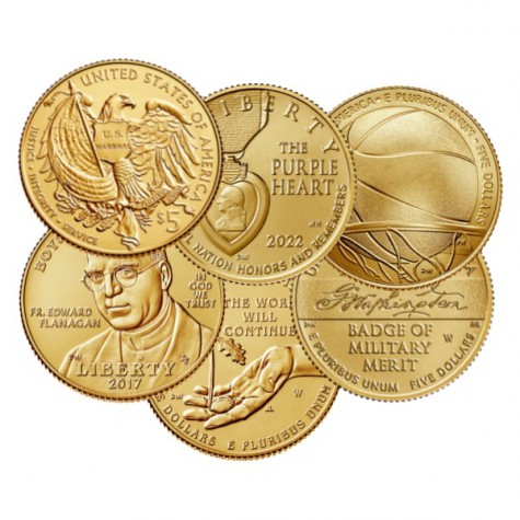 $5 US Gold Commemorative Coin (Random Year)