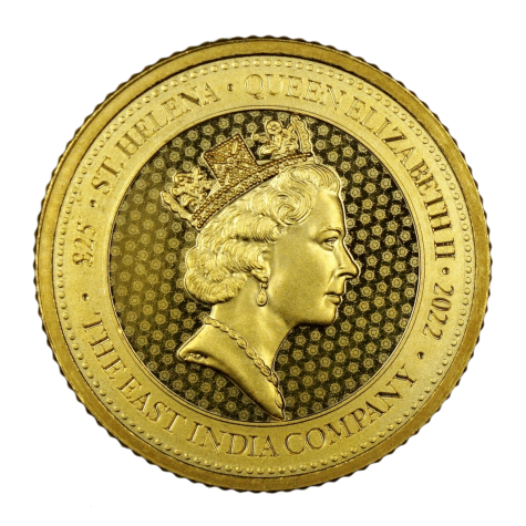 1/4 Ounce 9999 Gold Rose Crown Guinea St. Helena The East India Company 2022