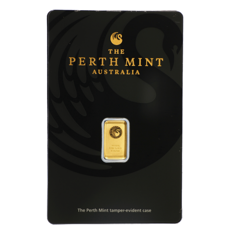 1 Gram Gold Perth Mint Bar in Assay Card