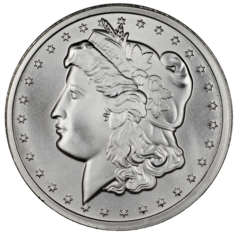 1 Ounce Silver Round Morgan Dollar Design