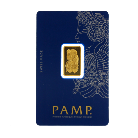  5 Gram Pamp Suisse Fortuna Veriscan Gold Bar (New with Assay)