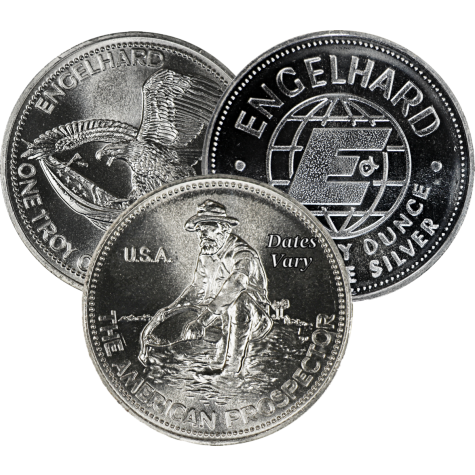 1 Ounce Engelhard Silver Prospector Round