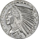 1 Ounce Silver Round Incuse Indian Design