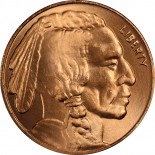 1 Ounce Copper Buffalo Round 