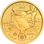 1 Ounce Gold Canadian Klondike Maple Leaf 2022 (with assay)